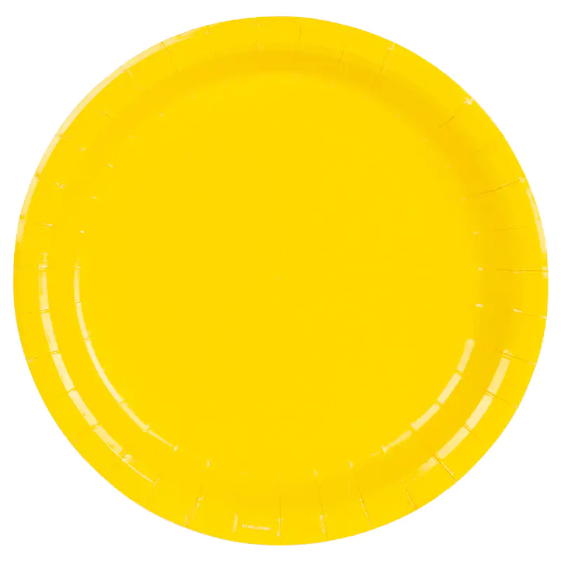 Sarı Pastel Kağıt Tabak 8'li